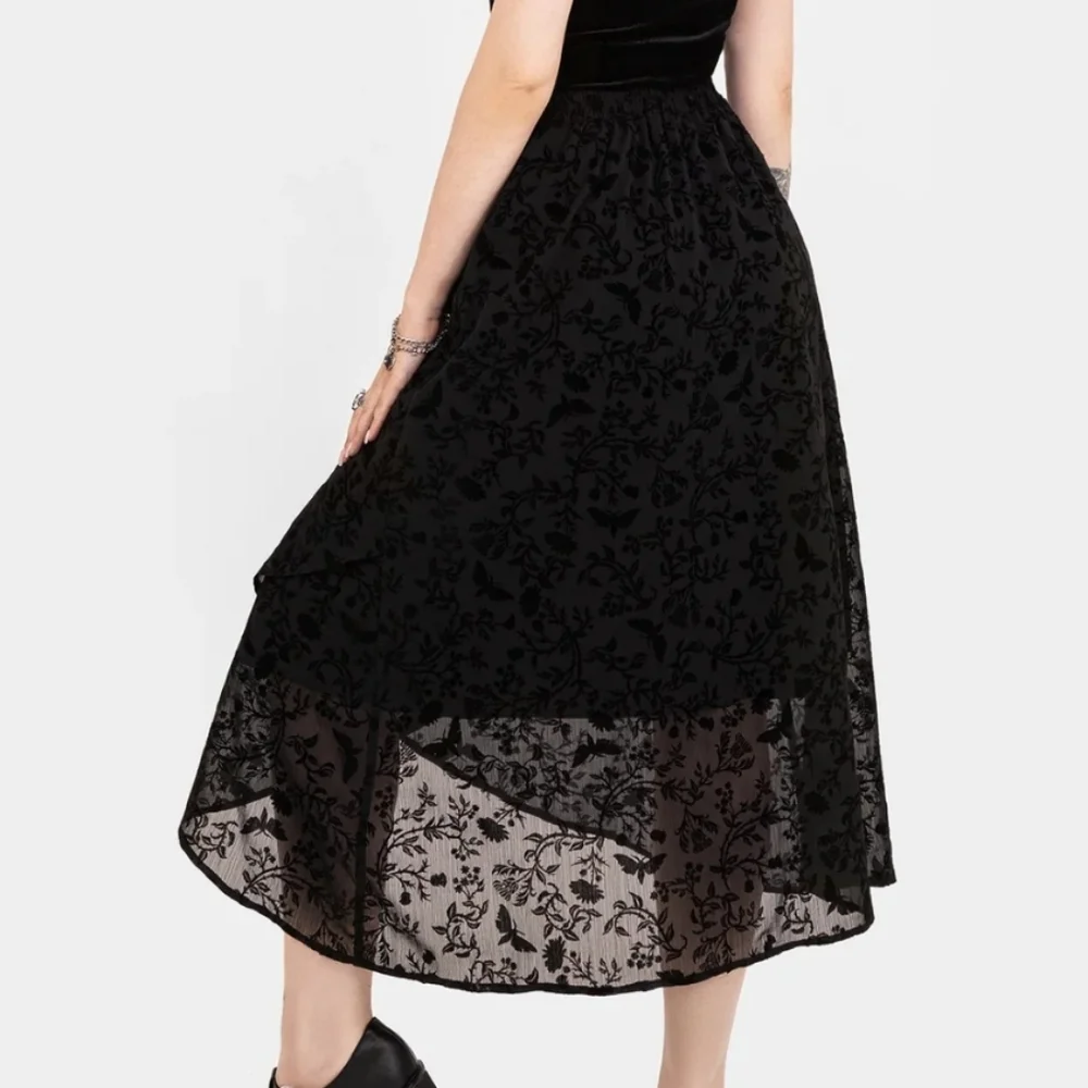 1499 NWT Disturbia Faustina Flocked Chiffon Mock Wrap Midaxi Skirt US 8 - Picture 2 of 8